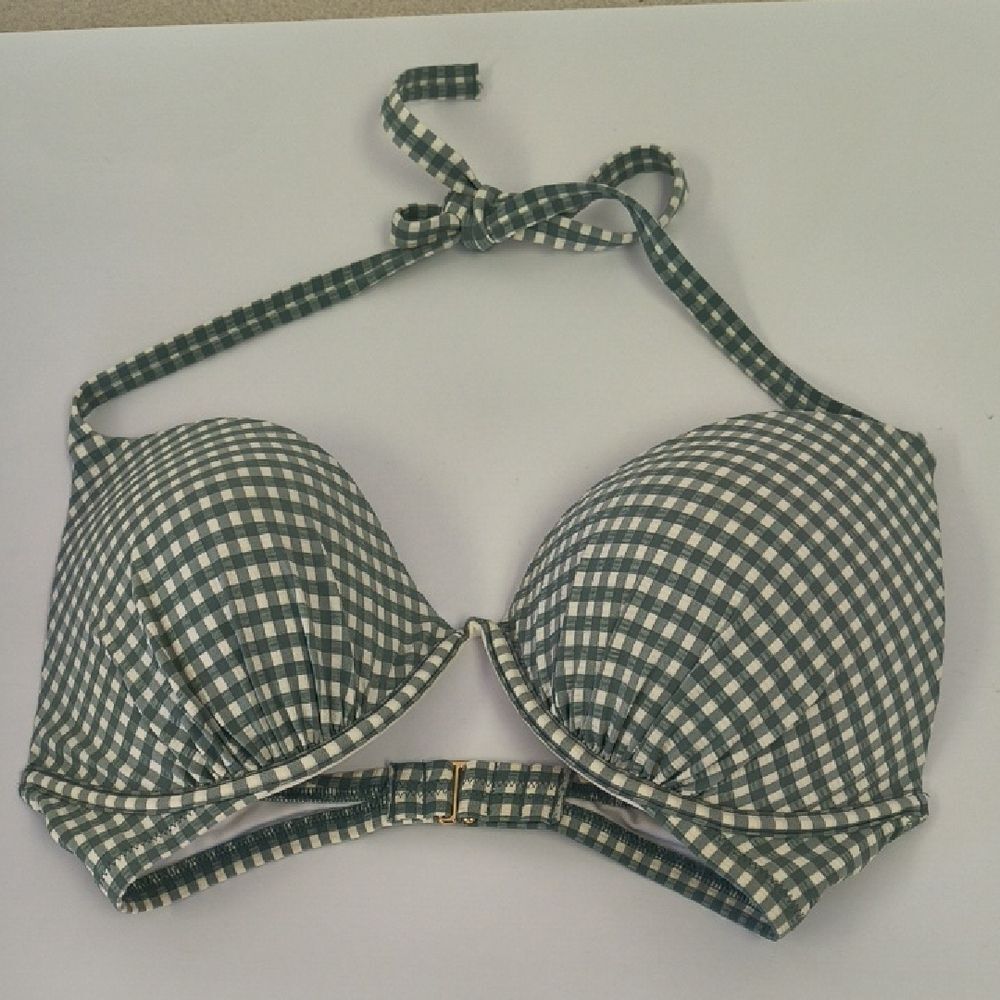 Checkered Halter Bikini Top